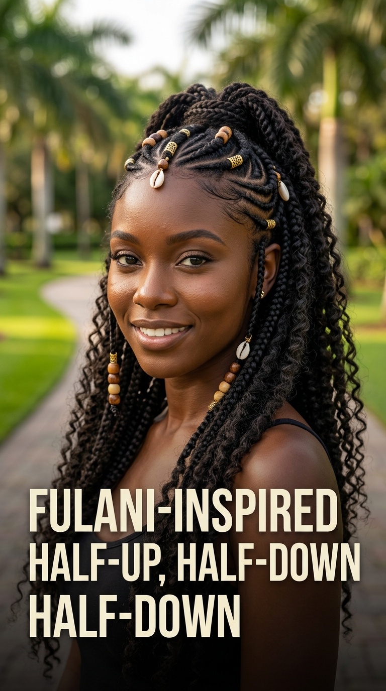 Fulani-Inspired Half-Up, Half-Down
