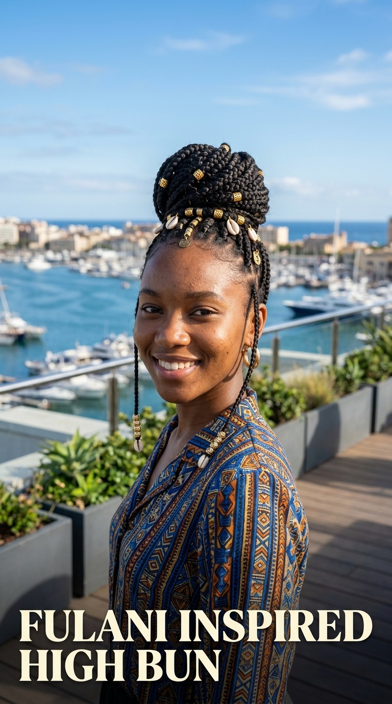 Fulani Inspired High Bun