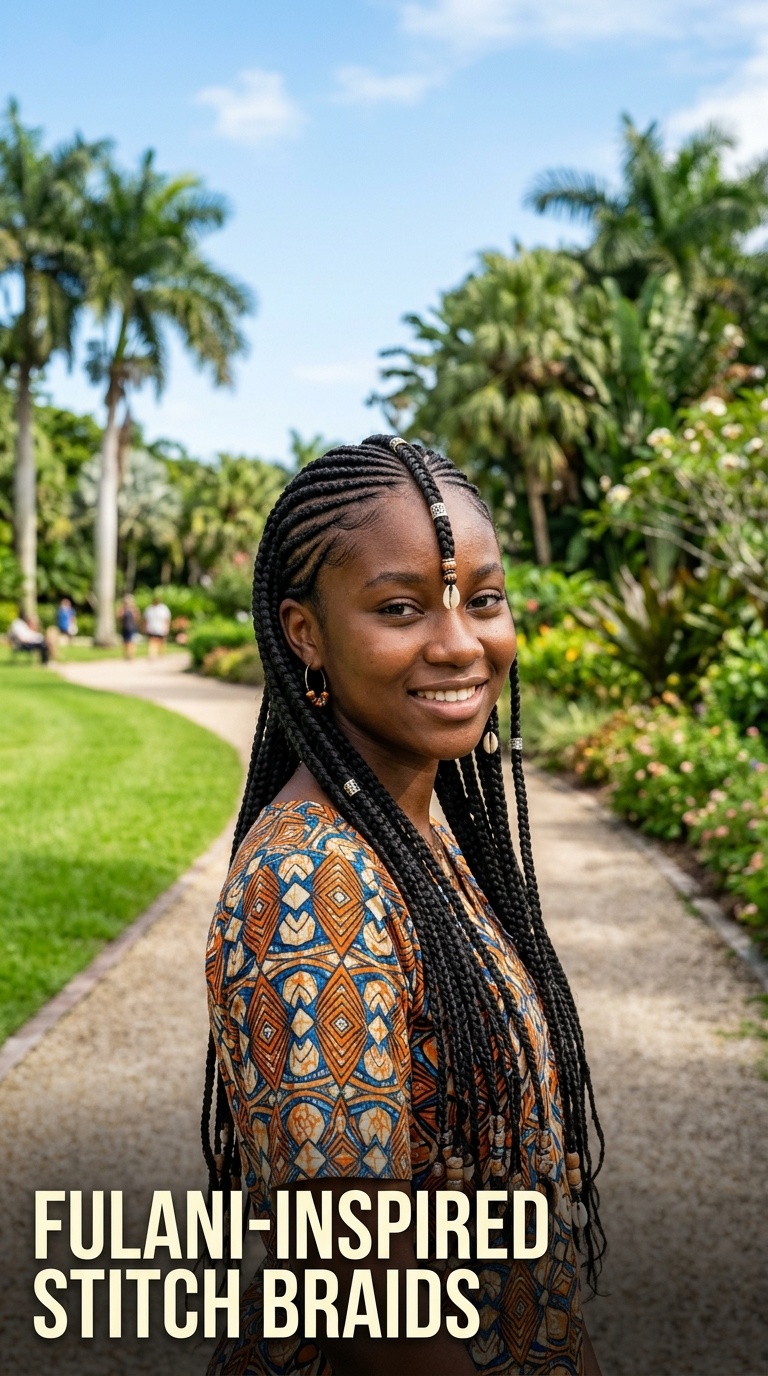 Fulani-Inspired Stitch Braids