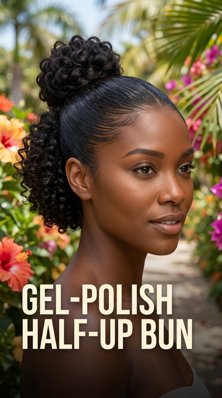 Gel-Polish Half-Up Bun