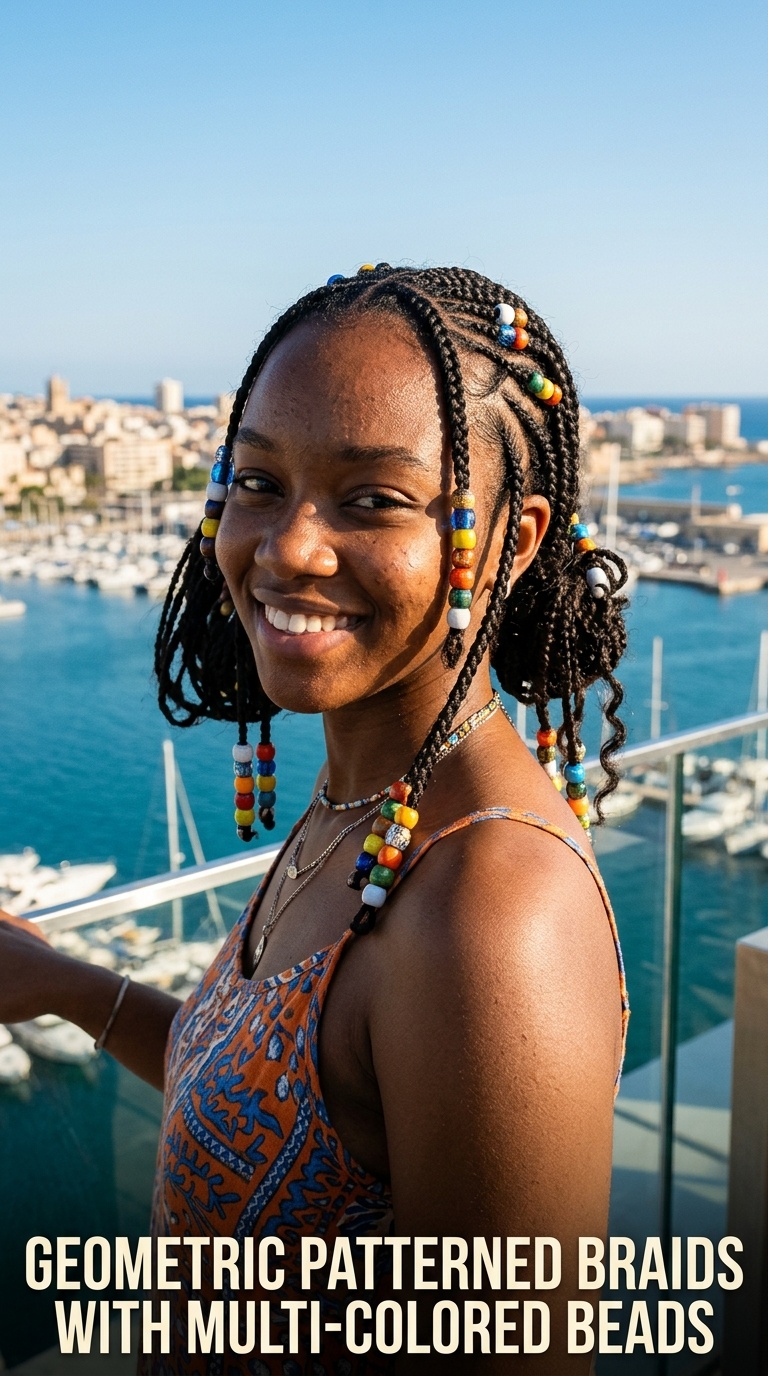 Geometric Patterned Braids with Multi-Colored Beads