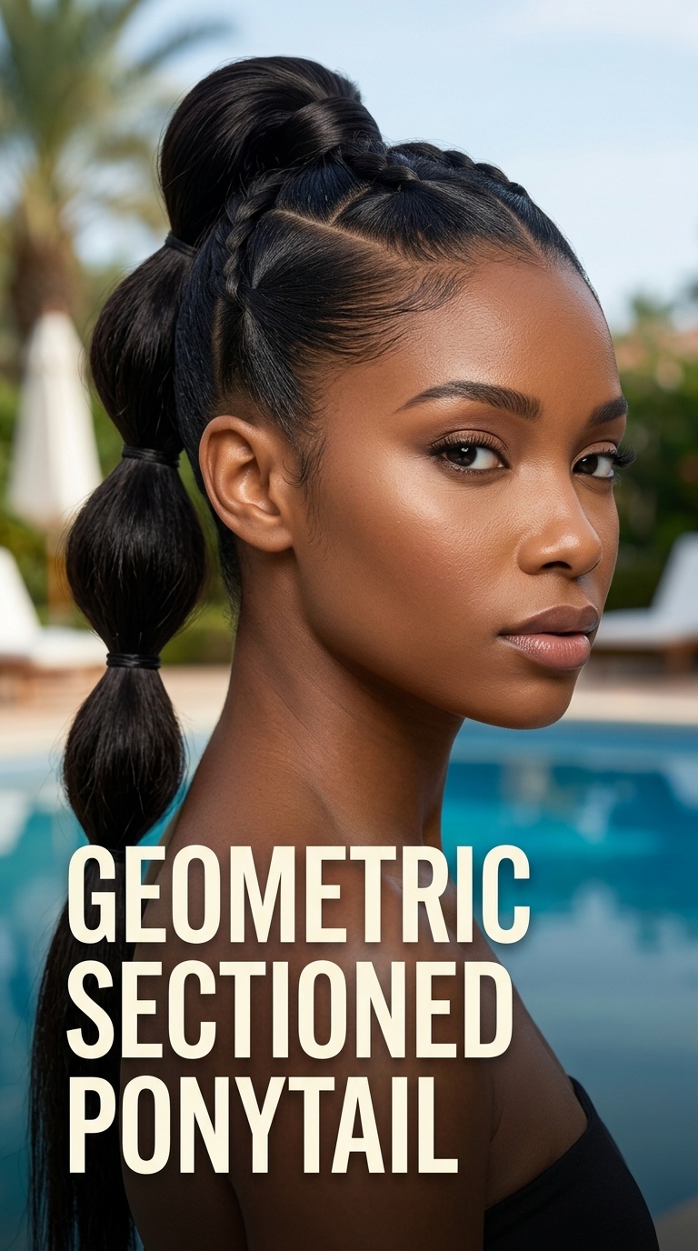 Geometric Sectioned Ponytail