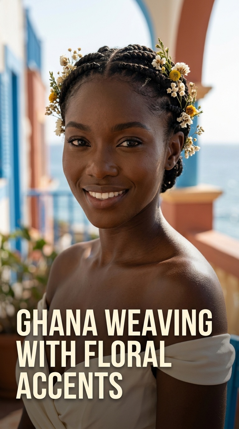 Ghana Weaving with Floral Accents