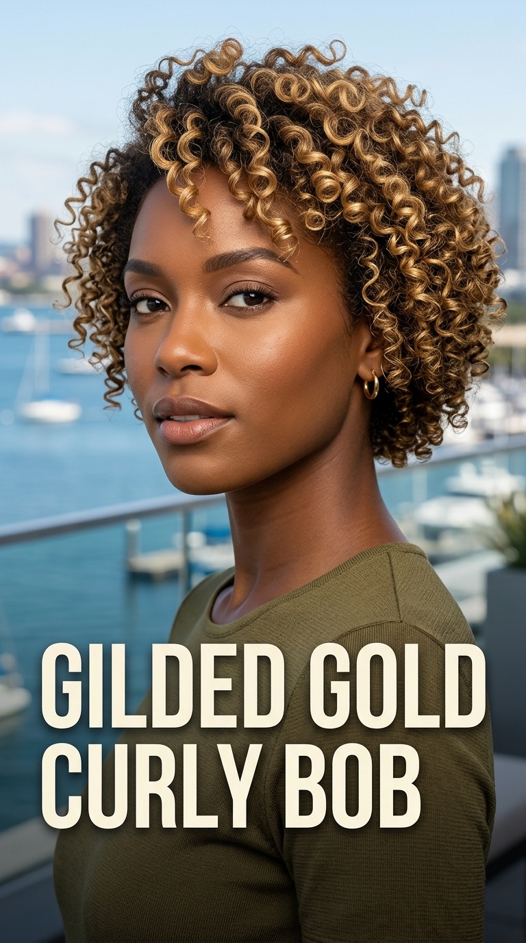 Gilded Gold Curly Bob
