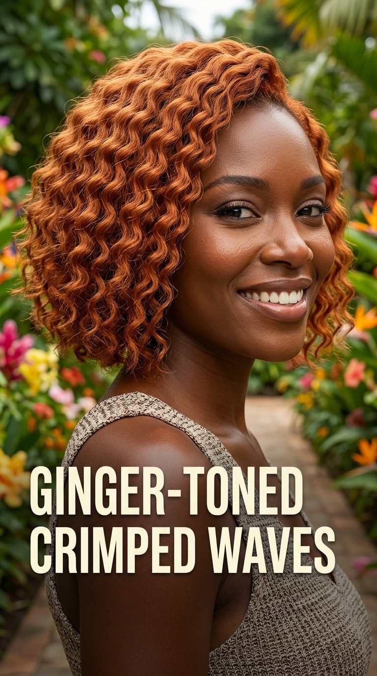 Ginger-Toned Crimped Waves