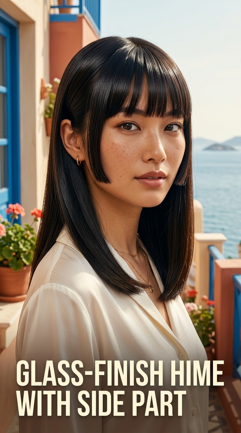 Glass-Finish Hime with Side Part