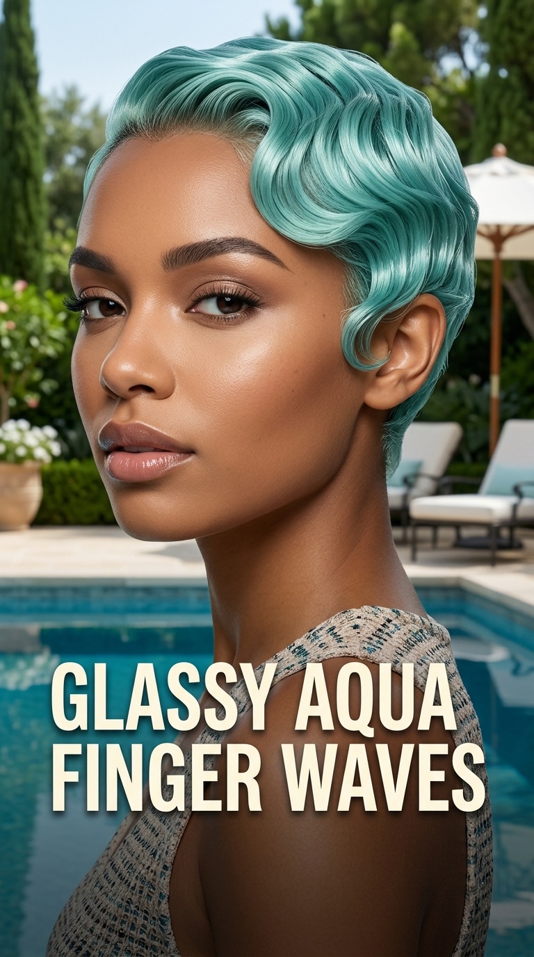 Glassy Aqua Finger Waves