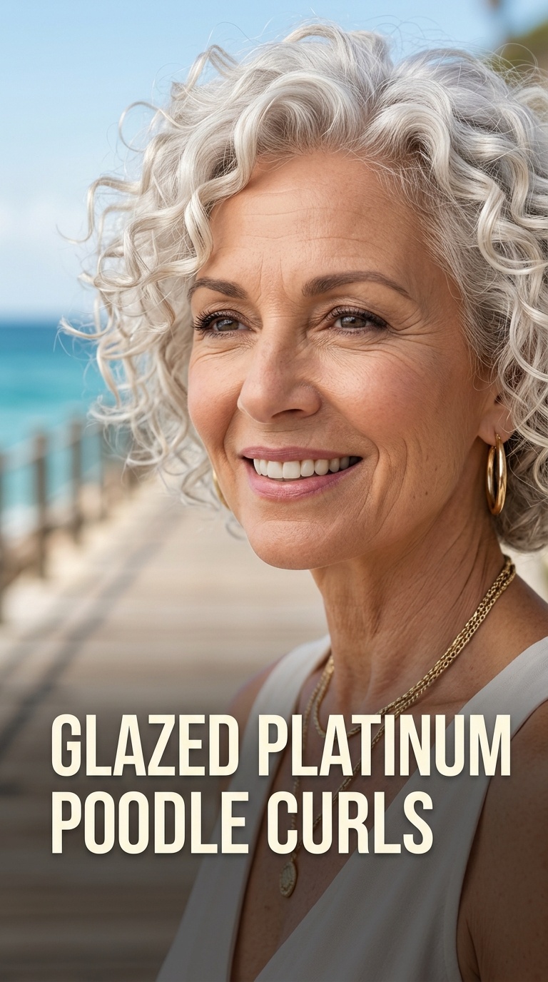 Glazed Platinum Poodle Curls