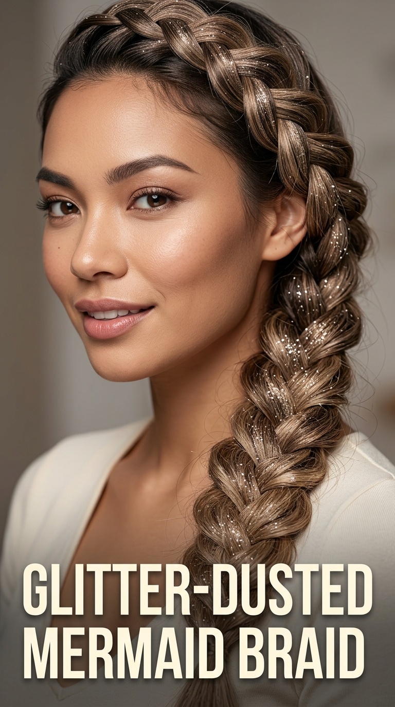 Glitter-Dusted Mermaid Braid