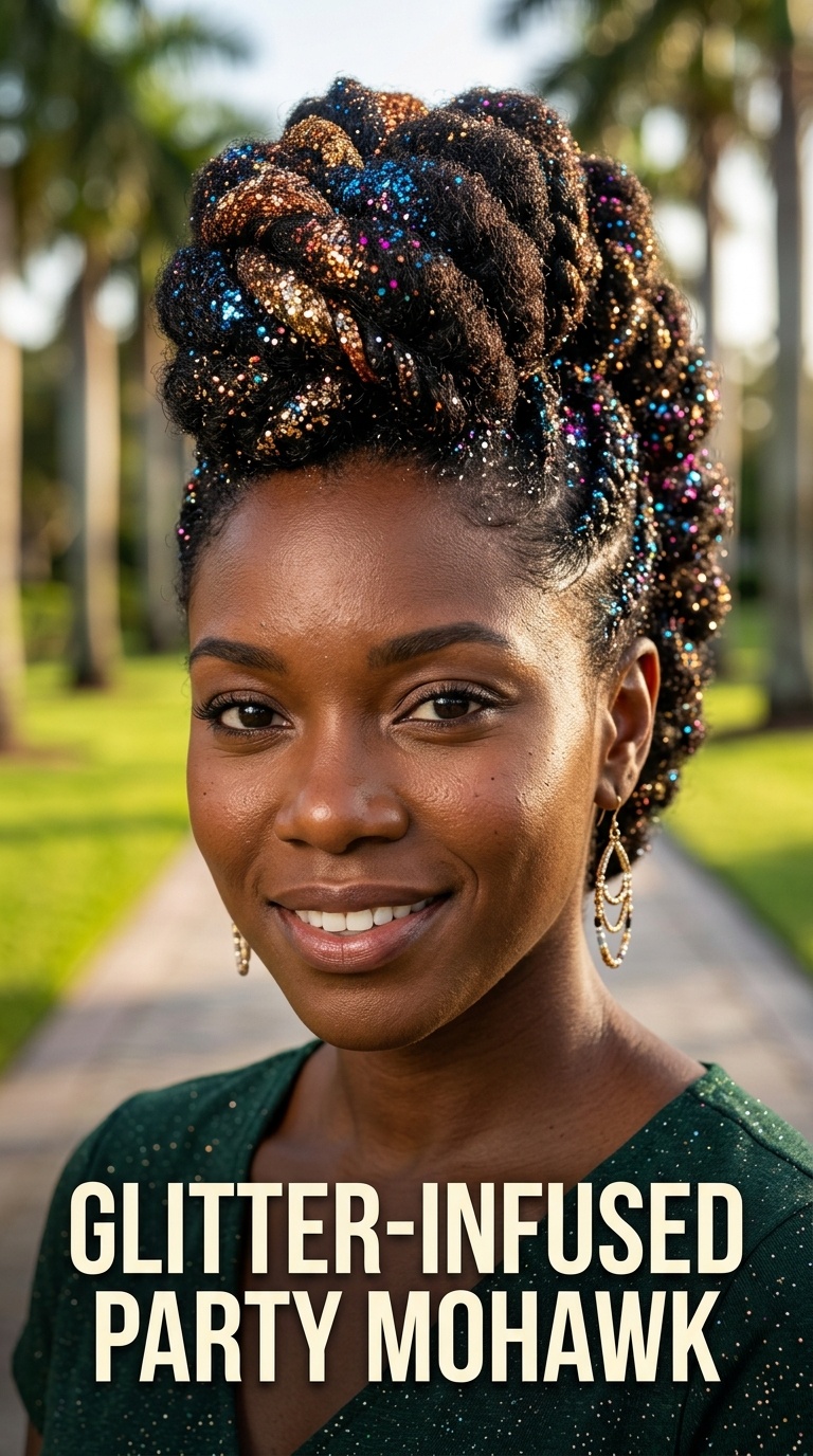 Glitter-Infused Party Mohawk