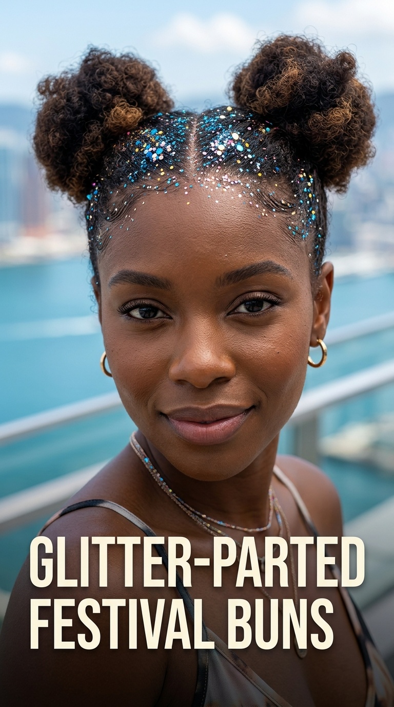 Glitter-Parted Festival Buns