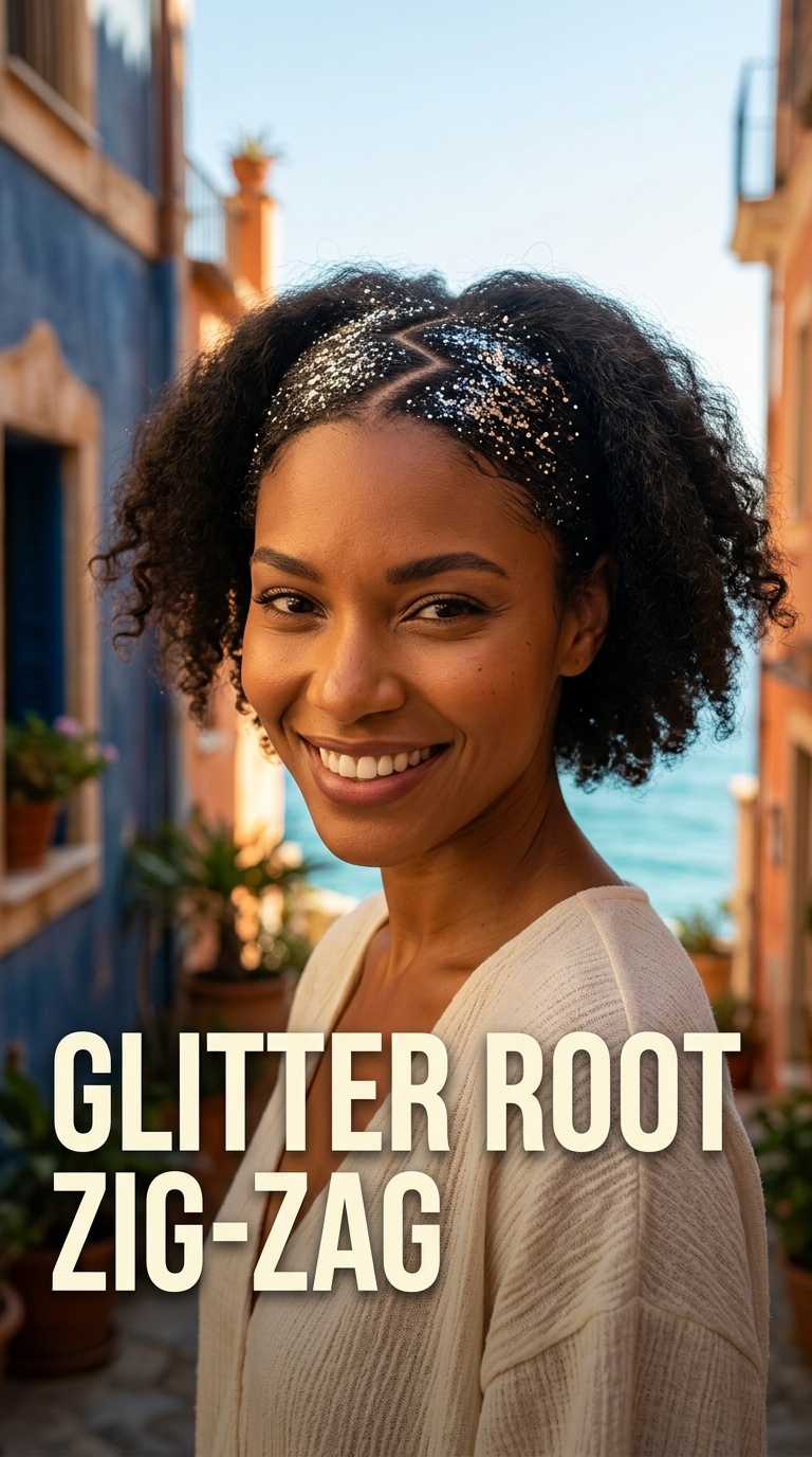 Glitter Root Zig-Zag