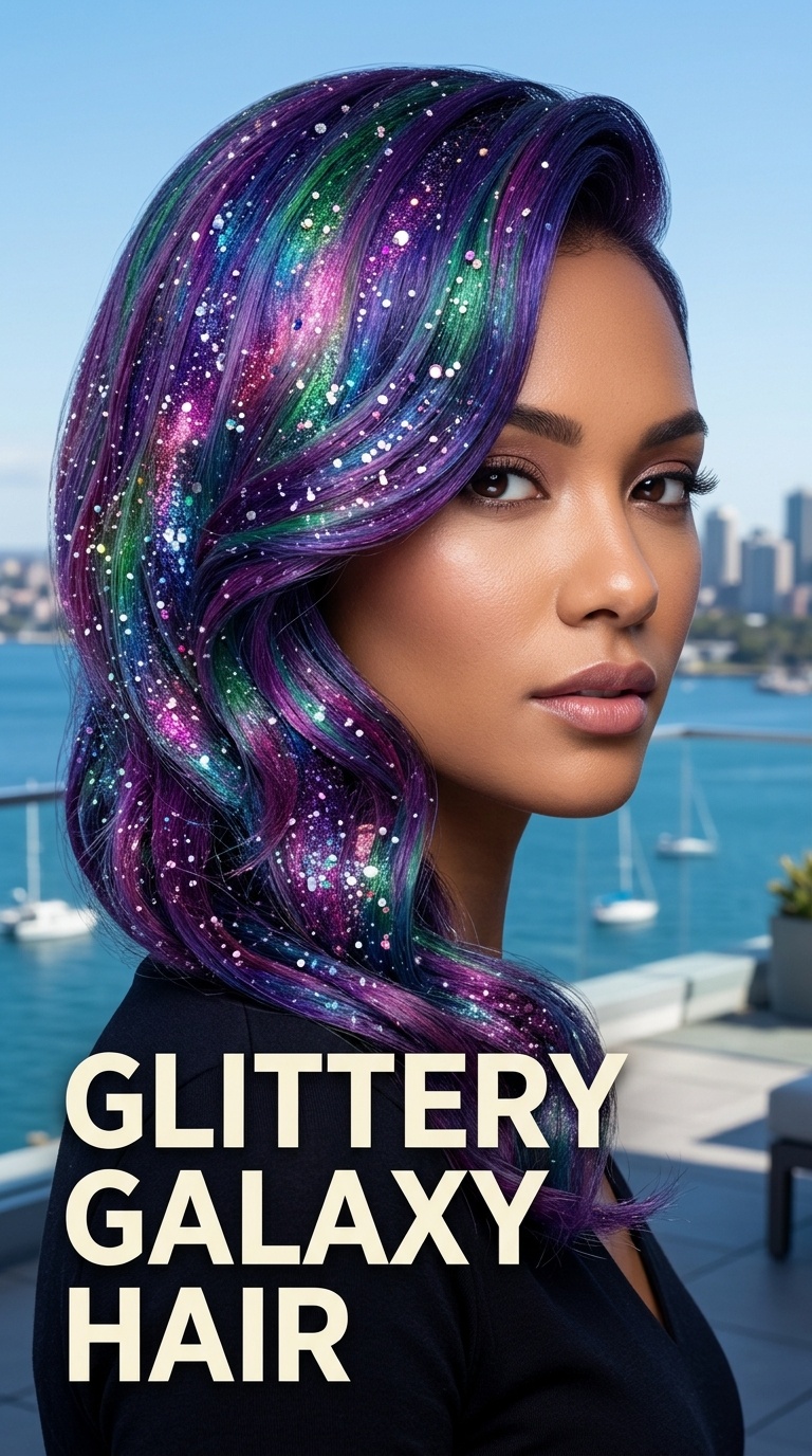 Glittery Galaxy Hair