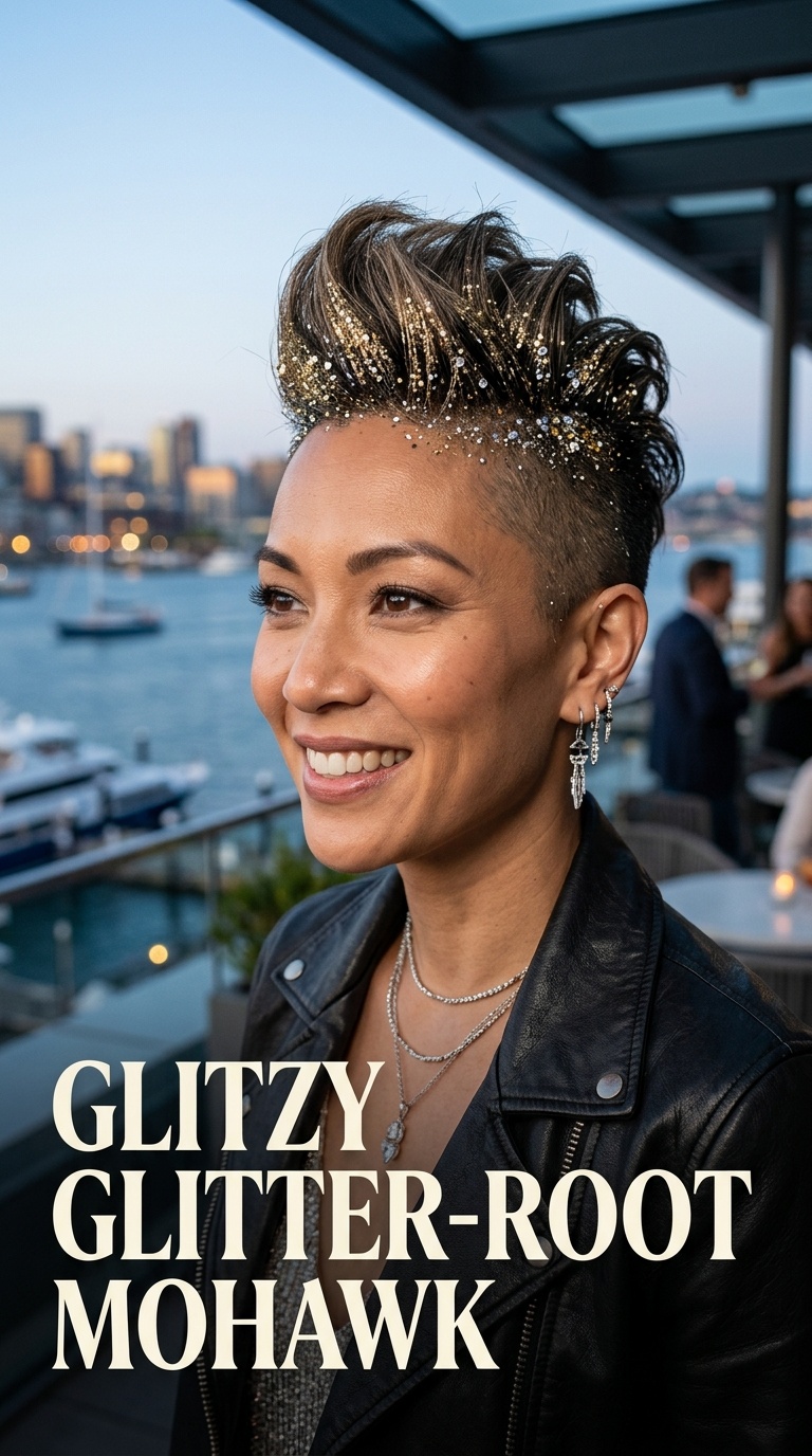 Glitzy Glitter-Root Mohawk