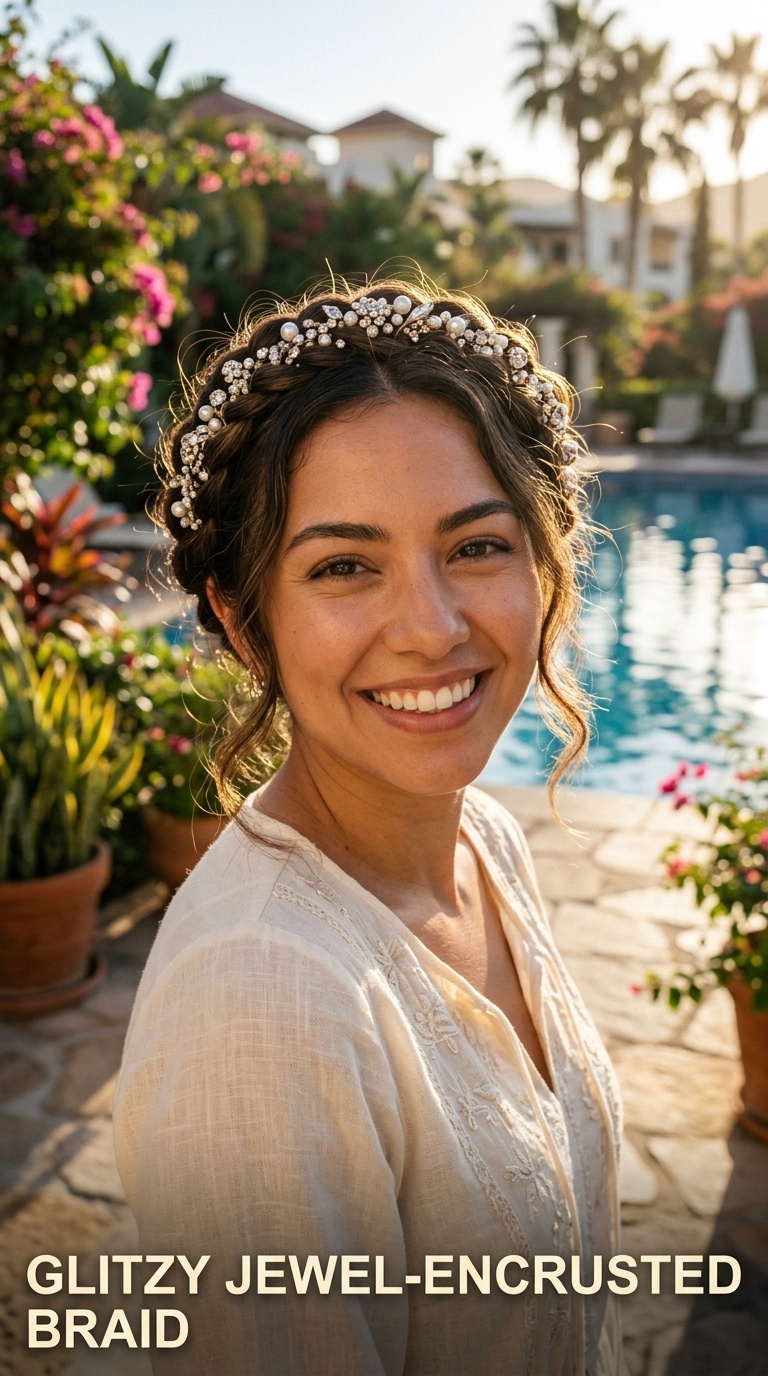 Glitzy Jewel-Encrusted Braid