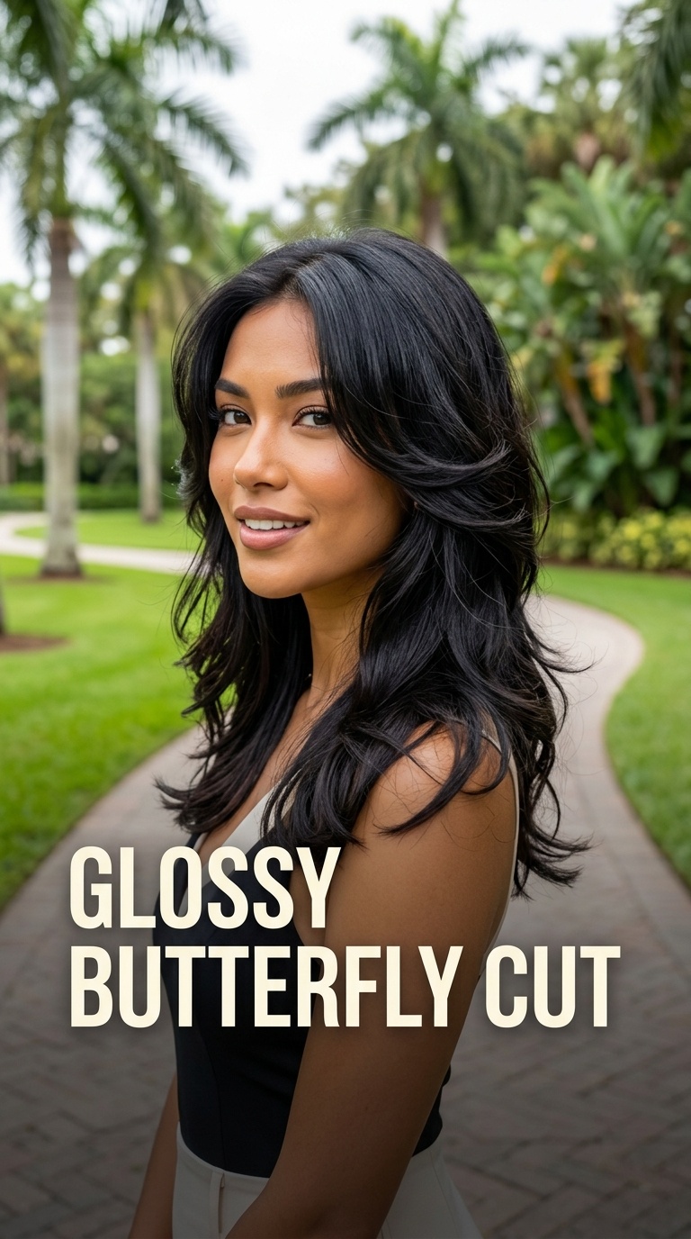 Glossy Butterfly Cut