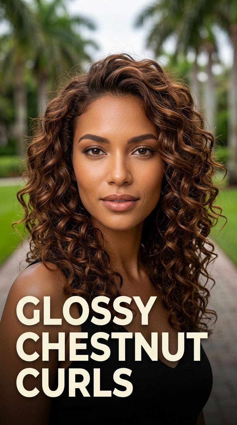 Glossy Chestnut Curls