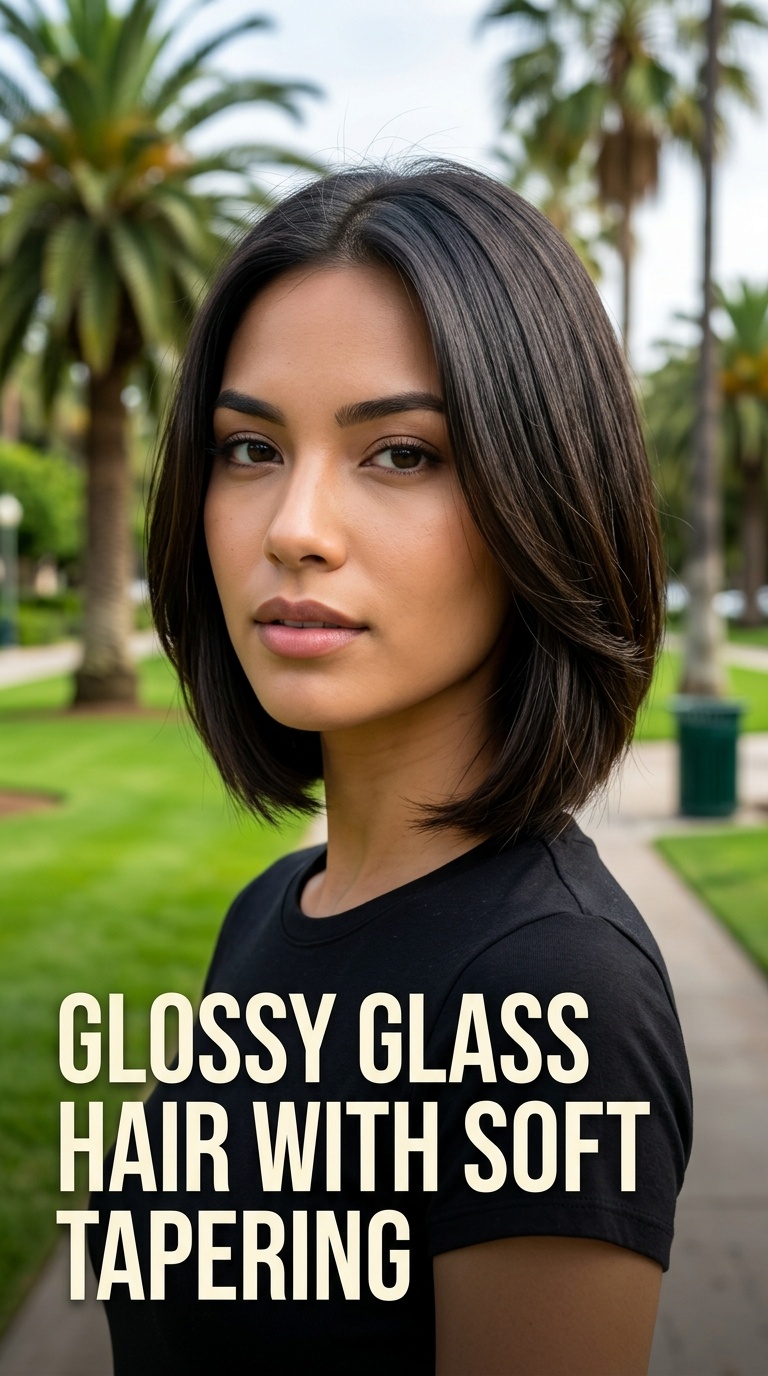 Glossy Glass Hair with Soft Tapering