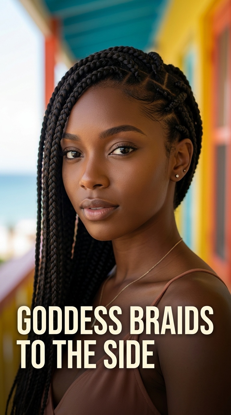 Goddess Braids to the Side