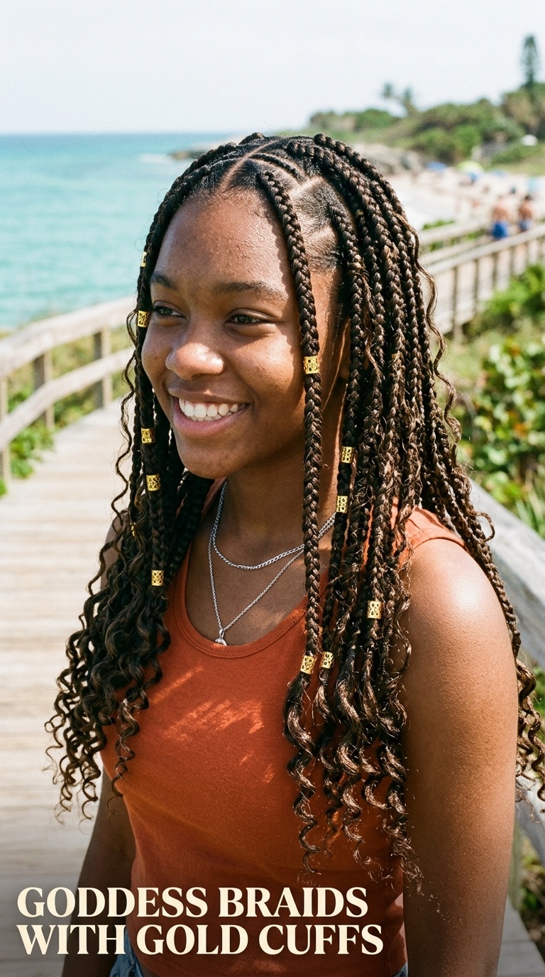 Goddess Braids with Gold Cuffs