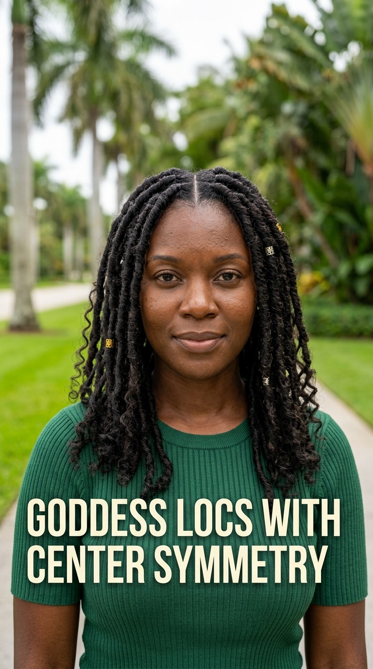 Goddess Locs with Center Symmetry