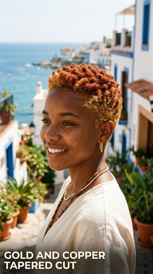 Gold and Copper Tapered Cut