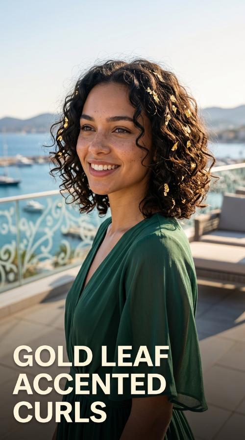 Gold Leaf Accented Curls