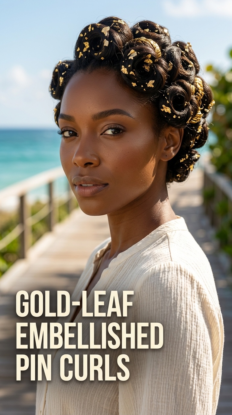 Gold-Leaf Embellished Pin Curls
