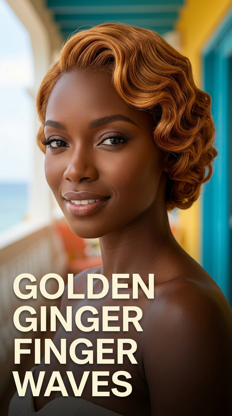 Golden Ginger Finger Waves