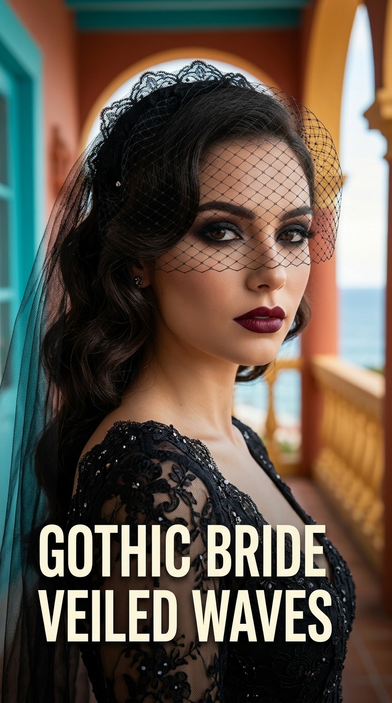 Gothic Bride Veiled Waves