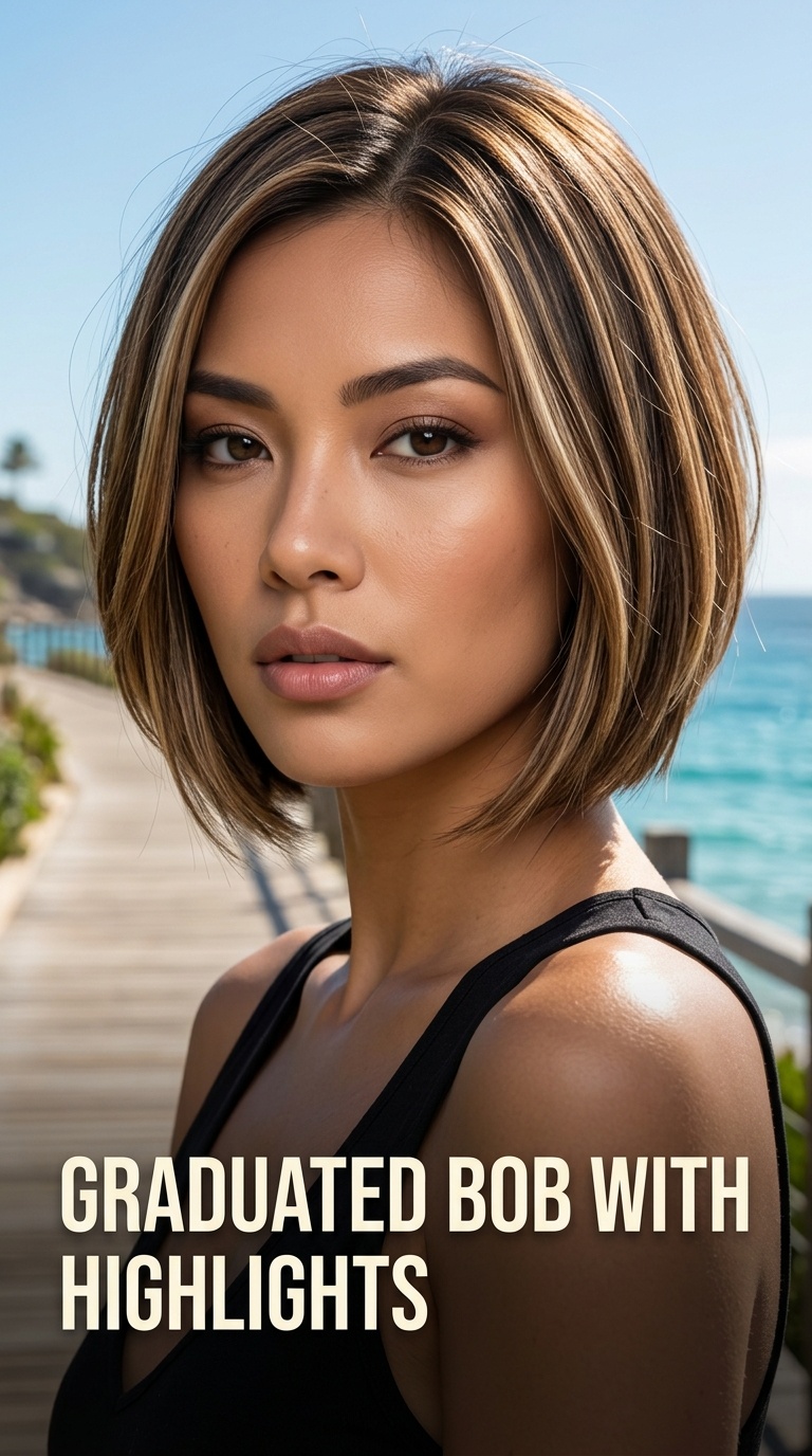 Graduated Bob with Highlights