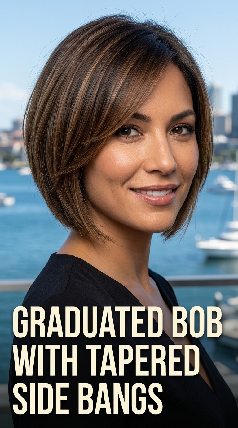 Graduated Bob with Tapered Side Bangs