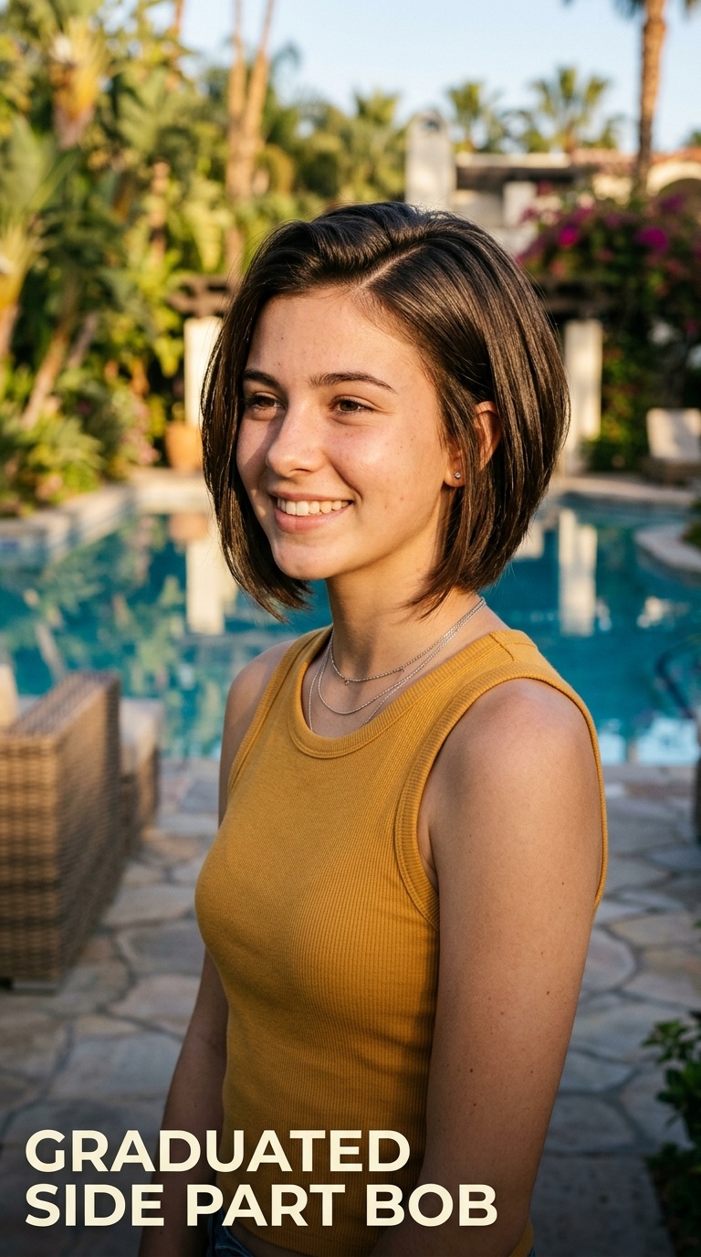 Graduated Side Part Bob