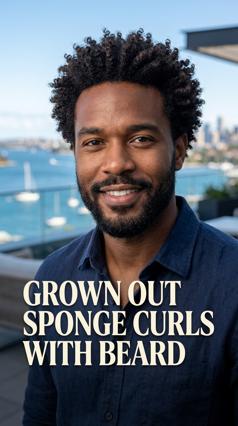 Grown Out Sponge Curls with Beard