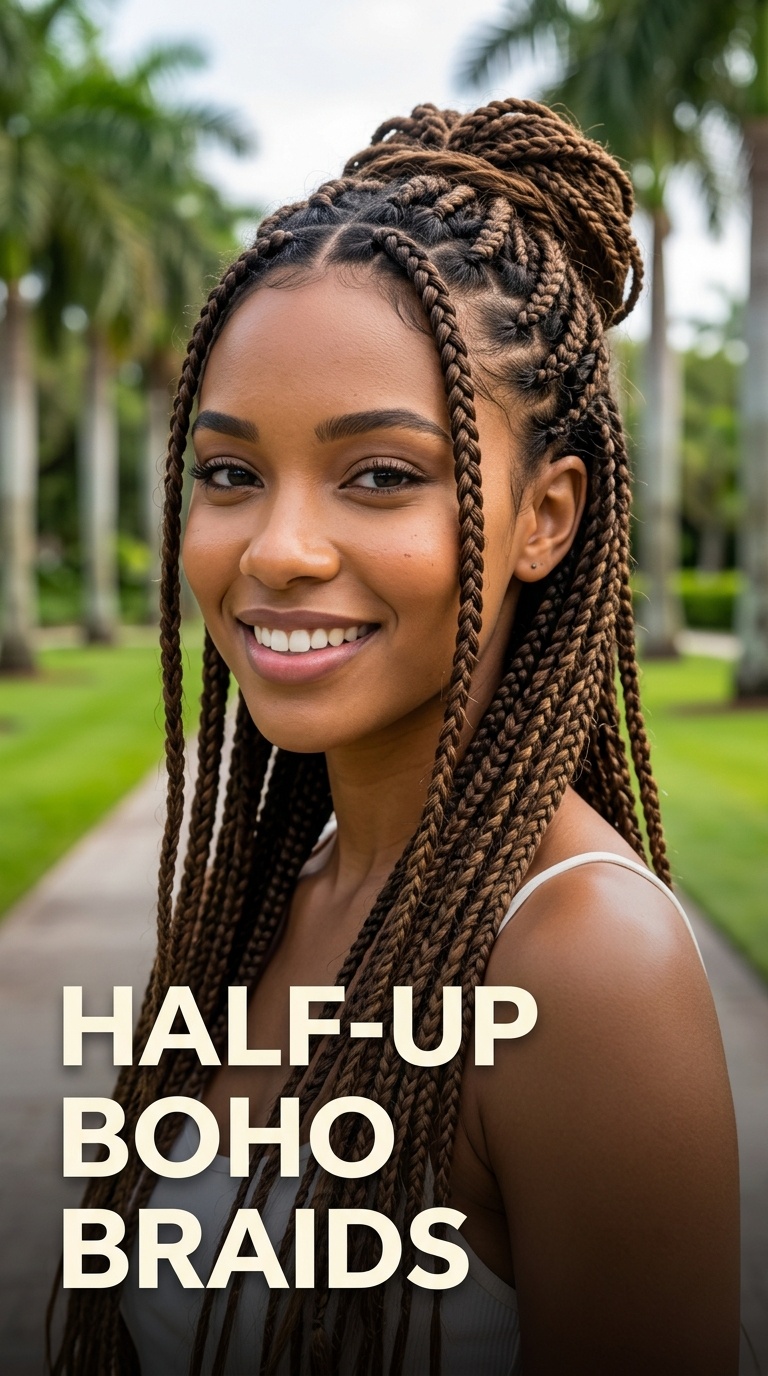 Half-Up Boho Braids