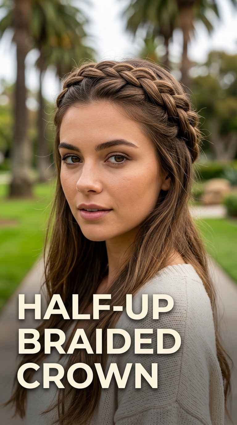 Half-Up Braided Crown