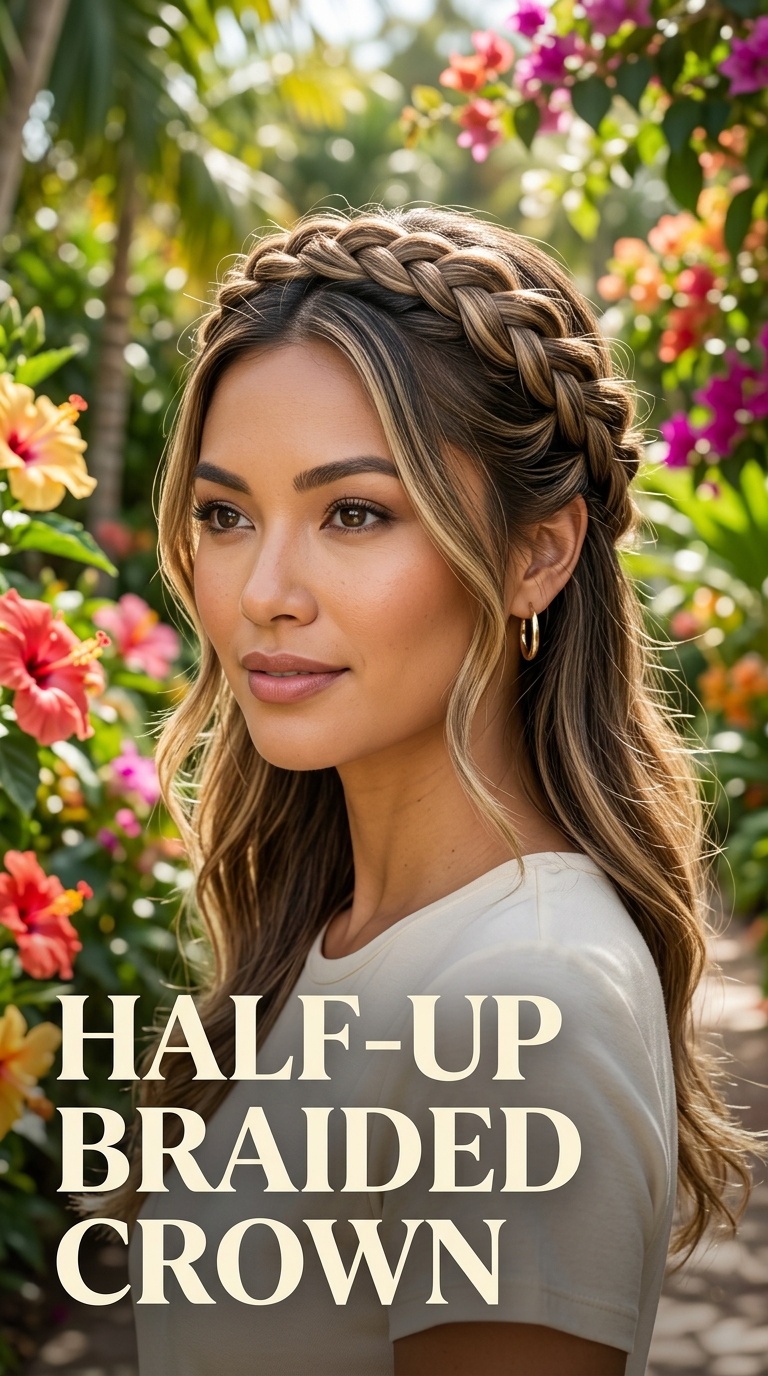 Half-Up Braided Crown