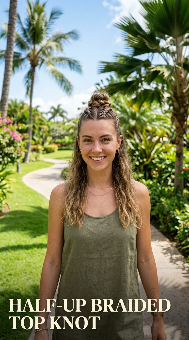 Half-Up Braided Top Knot