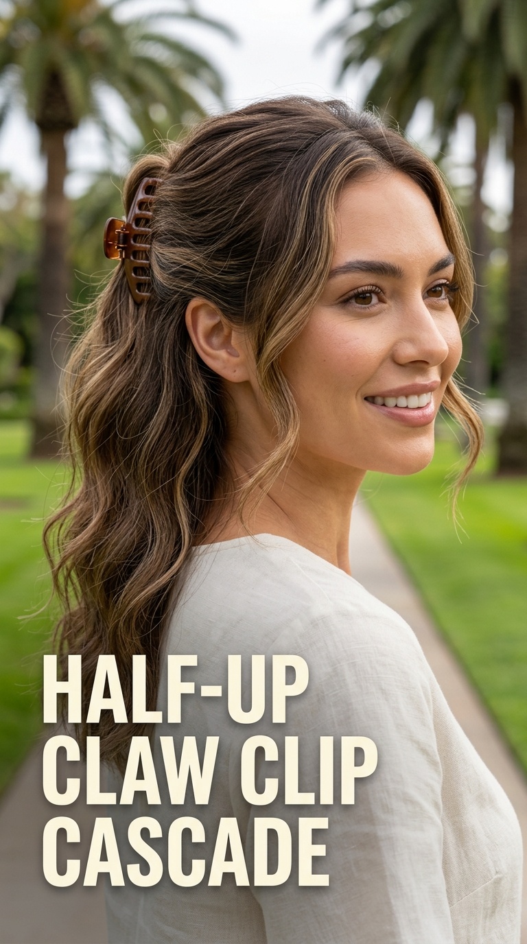 Half-Up Claw Clip Cascade