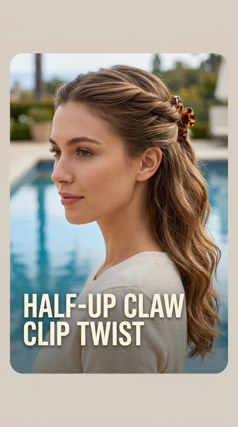 Half-Up Claw Clip Twist