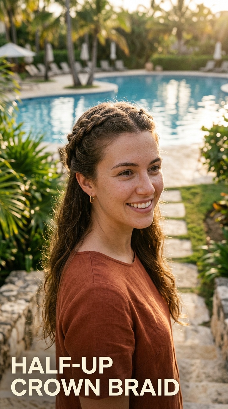 Half-Up Crown Braid