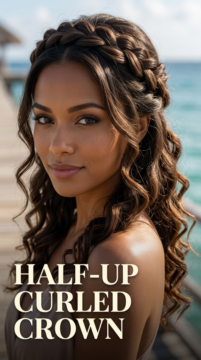 Half-Up Curled Crown