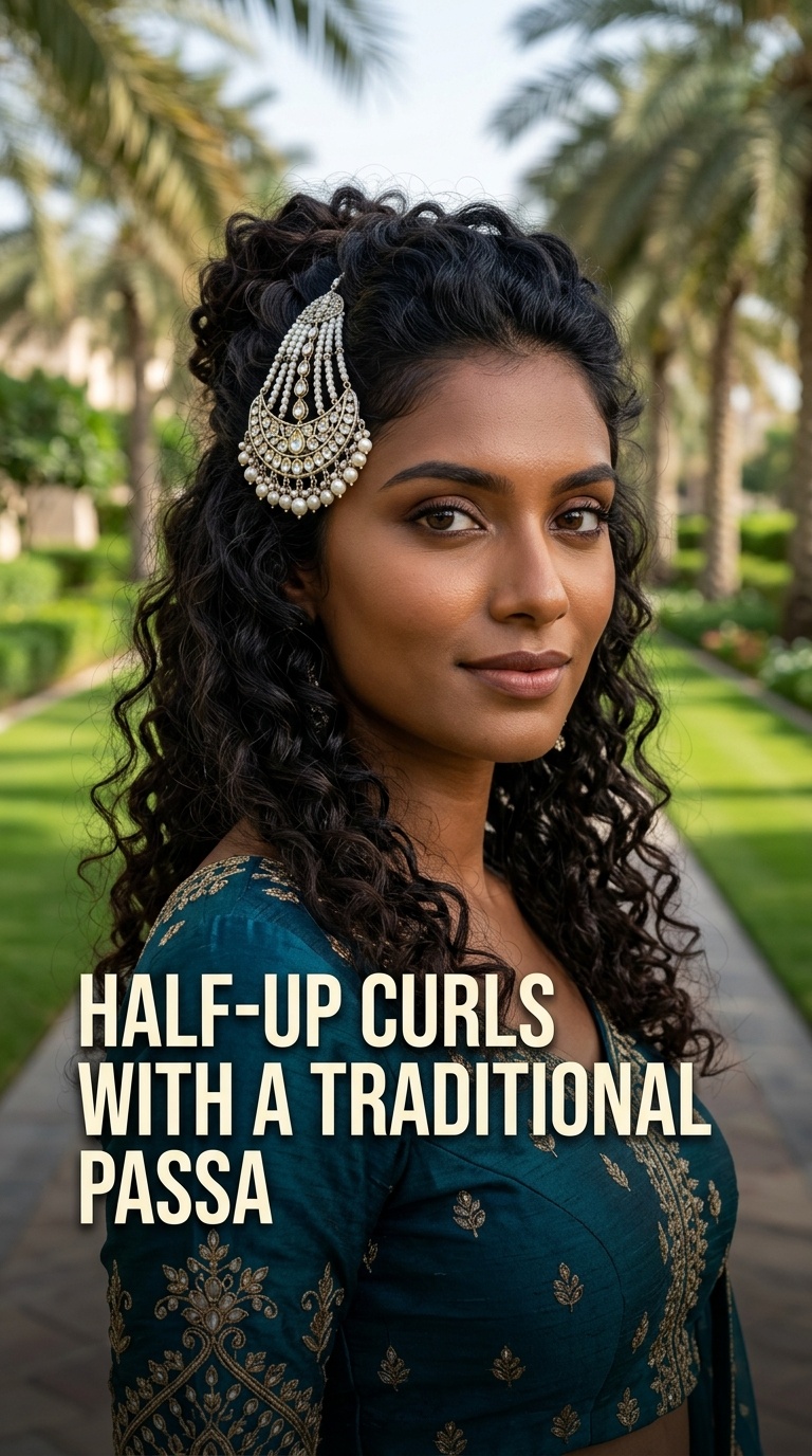 Half-Up Curls with a Traditional Passa