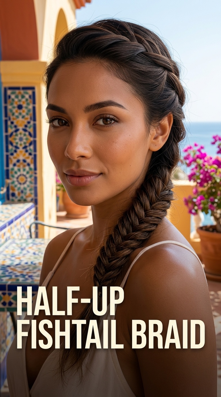 Half-Up Fishtail Braid