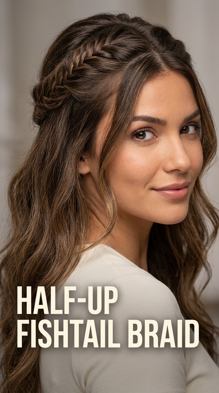 Half-Up Fishtail Braid