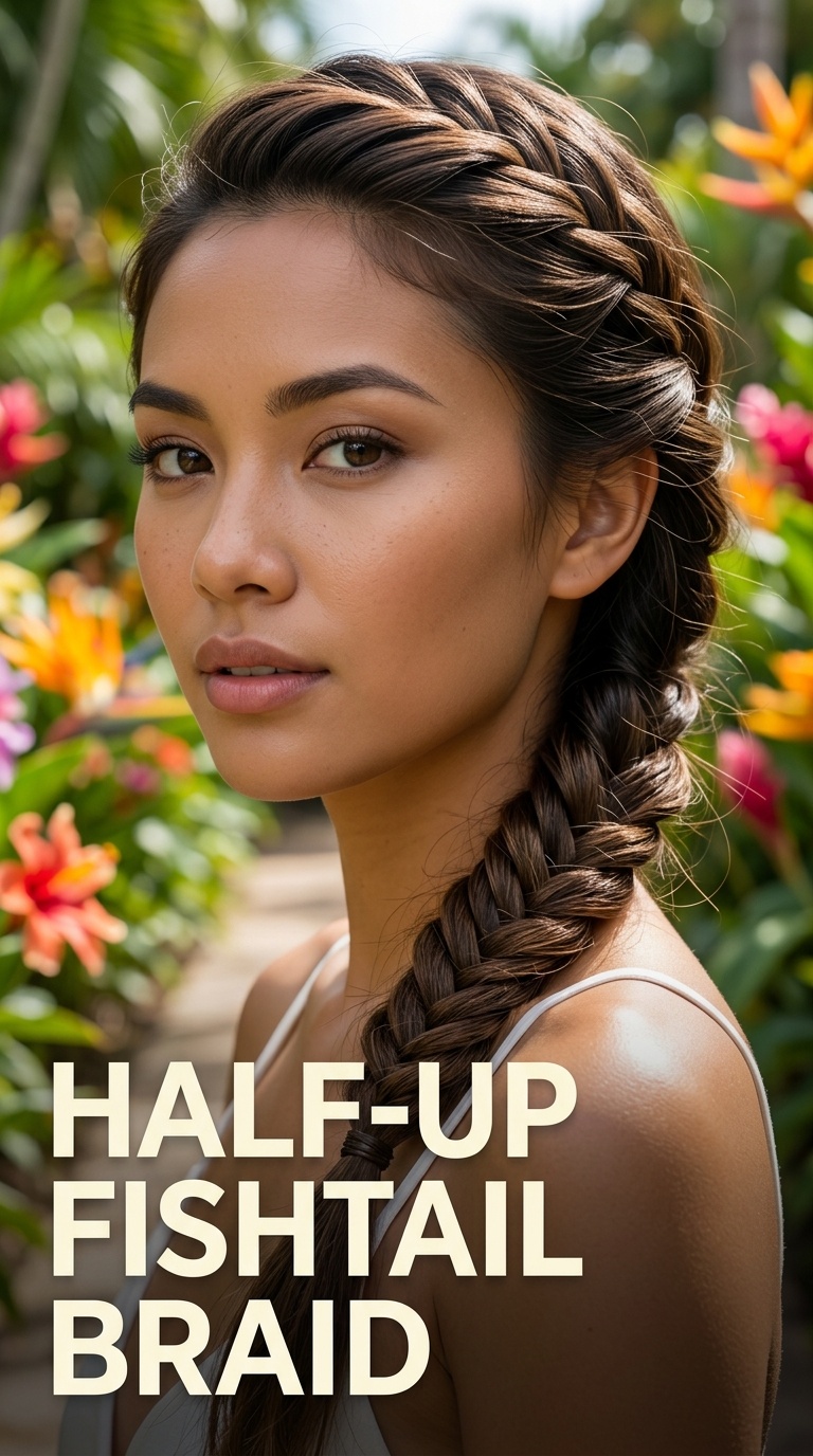 Half-Up Fishtail Braid