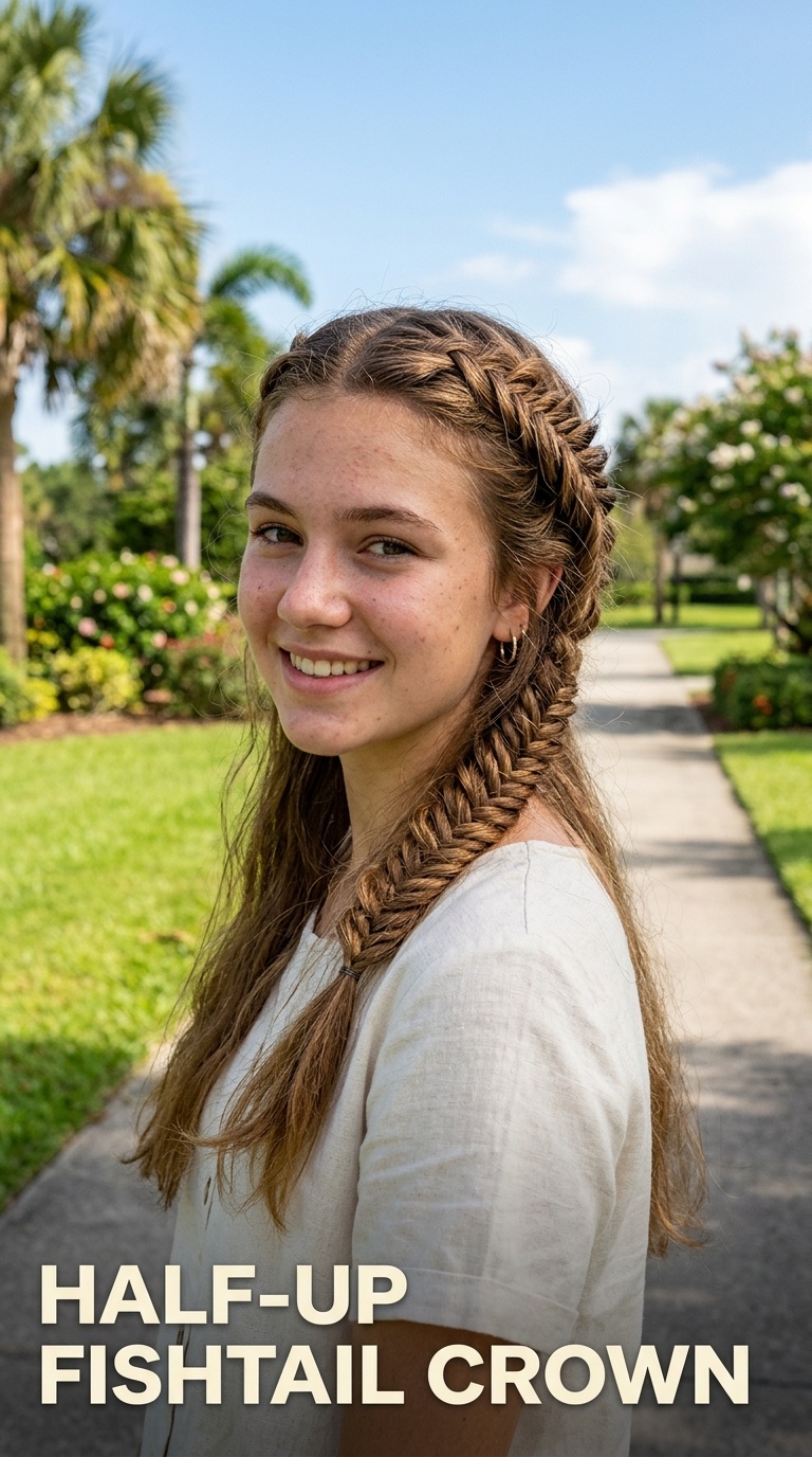 Half-Up Fishtail Crown