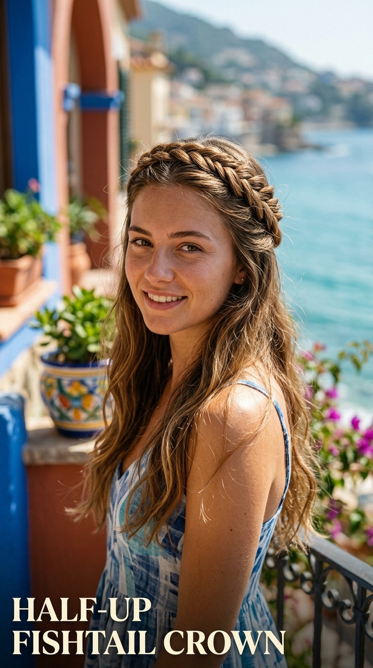 Half-Up Fishtail Crown