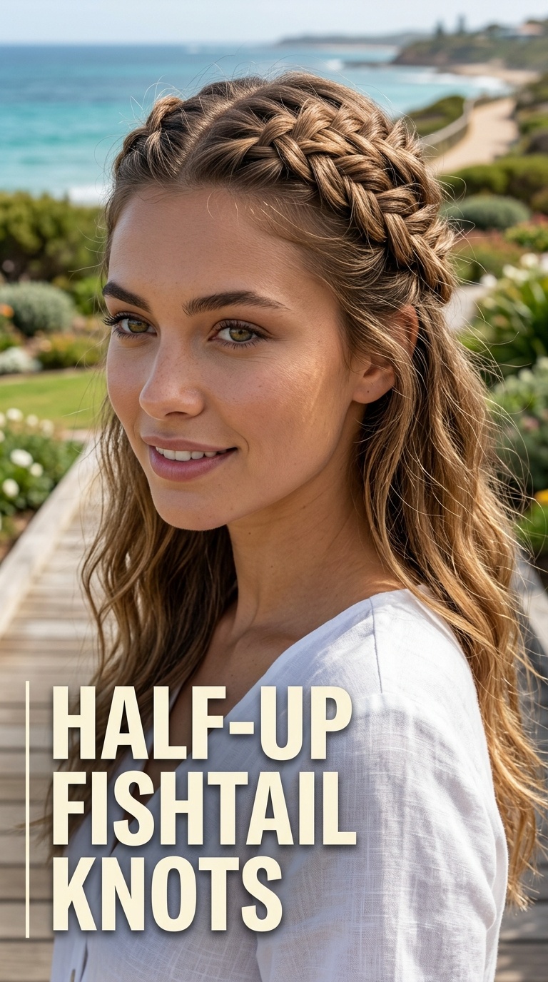 Half-Up Fishtail Knots