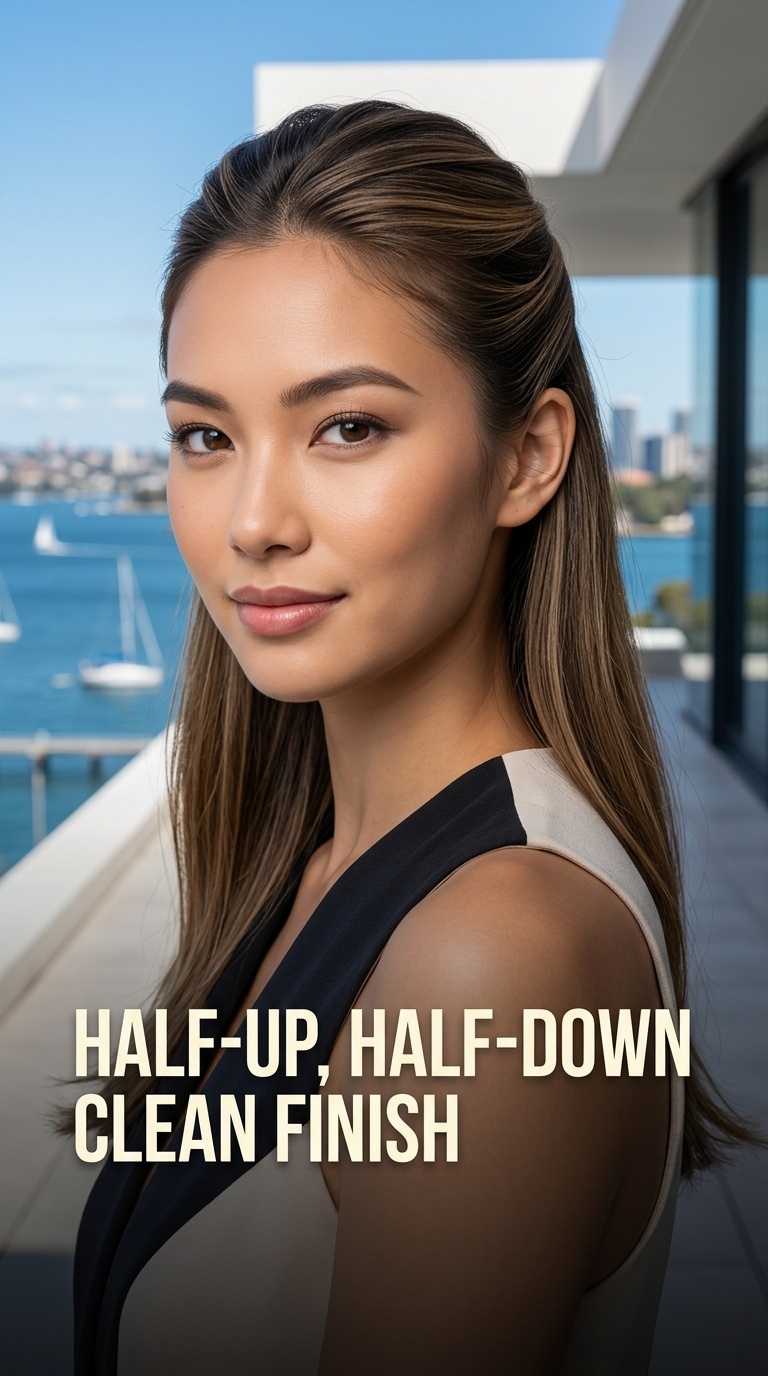 Half-Up, Half-Down Clean Finish